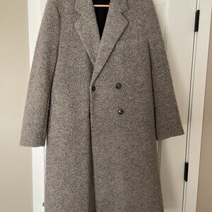 Filippa K Grey Wool Long Jacket Size Large